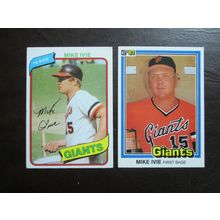 Two (2) Mike Ivie Baseball Cards - See Pictures and Description Below