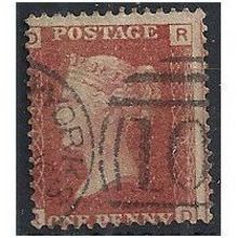 1858 SG43 1d Red Plate 179 Good/Fine Used Check Letters "RD"