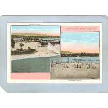 MN Winona Postcard Latsch Island Tourist Camp & Bathing Beach 2 View state~163