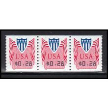 CVP33 28c Shield Very Fine MNH Strip of 3 PA5320