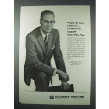 1963 Gilbert Cotton Fibre Paper Ad