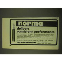 1974 Norma Bullets Ad - Delivers Consistent Performance