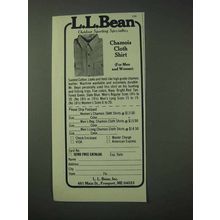 1978 L.L. Bean Chamois Cloth Shirt Ad