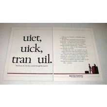 1986 British Airways Ad - uiet, uick, tran uil