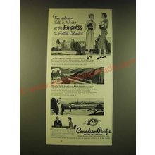 1951 Canadian Pacific Railroad Ad - Fun galore - fall or winter at the Empress