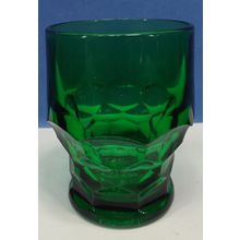 Vintage Viking Emerald Green Georgian Tumbler Glass Honeycomb 4.25”