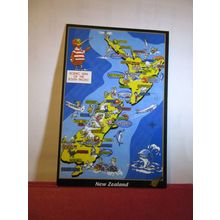 MAP OF NEW ZEALAND used postcard =