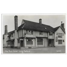 Long Melford, The Bull Hotel, Suffolk, RP Postcard.