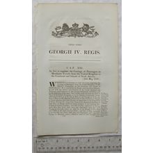 1828 Act of Parliament: passengers merchant vessels Continent & North America