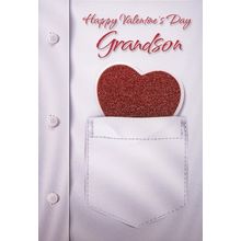 Happy Valentine's Day Grandson - Valentine's Greeting Card - 22256