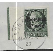 GER (BAVARIA) 1919 60pf KING LUDWIG III' (OVPT)(IMPERFED) FINE USED(EBID65-469)