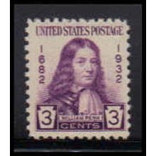 724 3c William Penn Just Clears MNH O3583