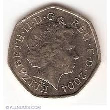 2004 Seated Britannia 50p circulated