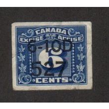 FX100 - #527 (Tobacco Overprint) - Canada Federal Excise Tax Revenue Stamp