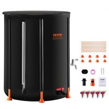 Collapsible Rain Barrel 66 Gal Rain Catcher with Spigots and Overflow Kit