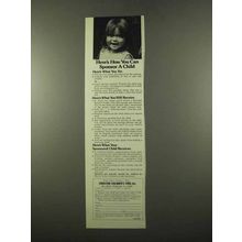 1975 Christian Children's Fund Ad - Sponsor a Child
