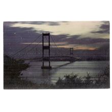 THE SEVERN BRIDGE BY NIGHT unused vintage postcard .. =