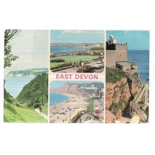 EAST DEVON used vintage postcard multiview by E T W Dennis .1978 pm =
