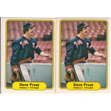 Both 1982 Fleer card error variations 460 Dave Frost 1mm & 5mm space before ERA