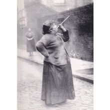 Old Lady With Giant Cigarette Smoking Limehouse London Postcard