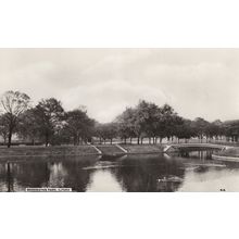 River Reflections at Goodmayes Park Ilford Essex 1950s Postcard