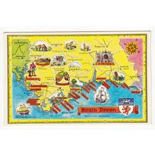 South Devon Map Postcard D17