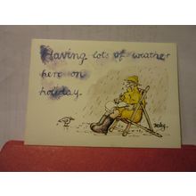 HOLIDAY WEATHER, RAIN humour.. ..unused postcard by J.Arthur Dixon PHU 24347 #