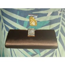 new brown evening clutch / shoulder purse no missing jewels 23cm x 10cm
