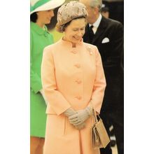 Queen Elizabeth II Pink Suit Royal Tour Australia 1972 Postcard