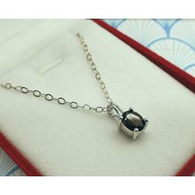 925 Sterling Silver Natural Almandine Garnet Gemstone Pendant Necklace with Box