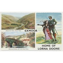 EXMOOR multiview Home of Lorna Doone RD Blackmore mid 20th C. PC Bamforth 5608