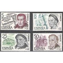 España 1978 Michel 2348 - 2351 Neuf ** Cote (2008) 1.70 € Célèbrités Espagnols