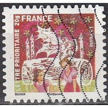 France 2010 Yvert A504 O Cote (2015) 0.60 € Mère, fillette et bûche de Noël