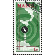 MALTA, Map and Radio Aerial, green 1977, 1c