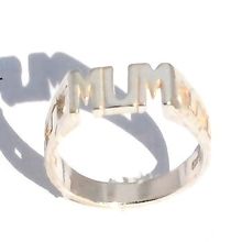 Sterling Silver 925 Mum With Chain Link Sides Ring