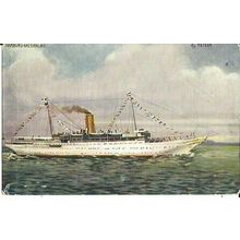 Hamburg Amerika Line SS METEOR Tuck Oilette Postcard (9125)