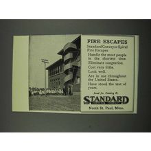 1929 Standard Conveyor Spiral Fire Escapes Ad