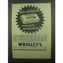 1939 Wrigley's P.K. Chewing Gum Ad - When Driving