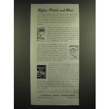 1940 NRA National Rifle Association Ad - Rifles, Pistols and War!