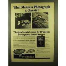 1953 Westinghouse Flashbulbs Ad - Makes a Classic