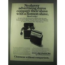 1974 Ronson 1000XL Shaver Ad - No Advertising Dares