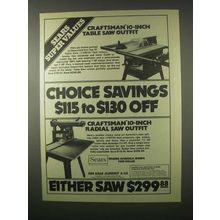 1979 Sears Craftsman 10-Inch Table and Radial Saw Ad