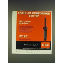 1985 Toro 570-4P High Pop-up Spray head Ad - Popular performer 570-4P