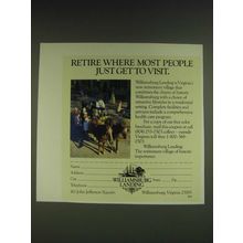 1985 Williamsburg Landing, Virginia Ad - Retire where most people just get to