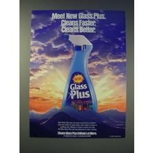 1989 Dow Brands Glass Plus Ad - Cleans faster. Cleans Better