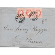 Graz Austria folded letter 1875 to Verona PD with accountancy marking