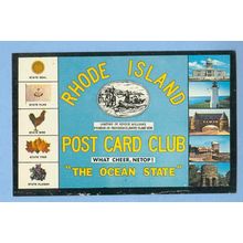 Rhode Island Rhode Island Post Card Club Card w/10 Small Pictures On Sides~1108