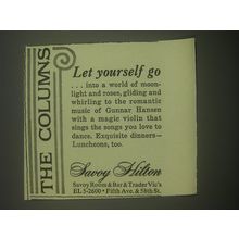 1962 Savoy Hilton Ad - The Columns Let Yourself Go