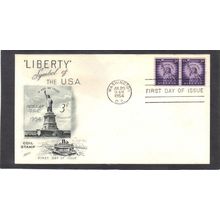 FDC Fleetwood 1057 3c Liberty Pair (Cachet-U/A) CV42105