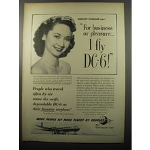 1950 Douglas DC-6 Plane Ad - Dorothy Kilgallen says: For Business or Pleasure